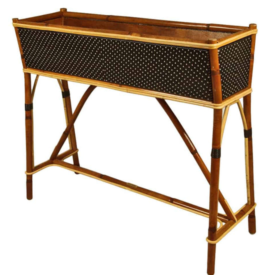 Jardinière en rotin tissée